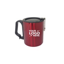 10 oz SS Double Wall Plastic Handle Mug with Cap Keychain